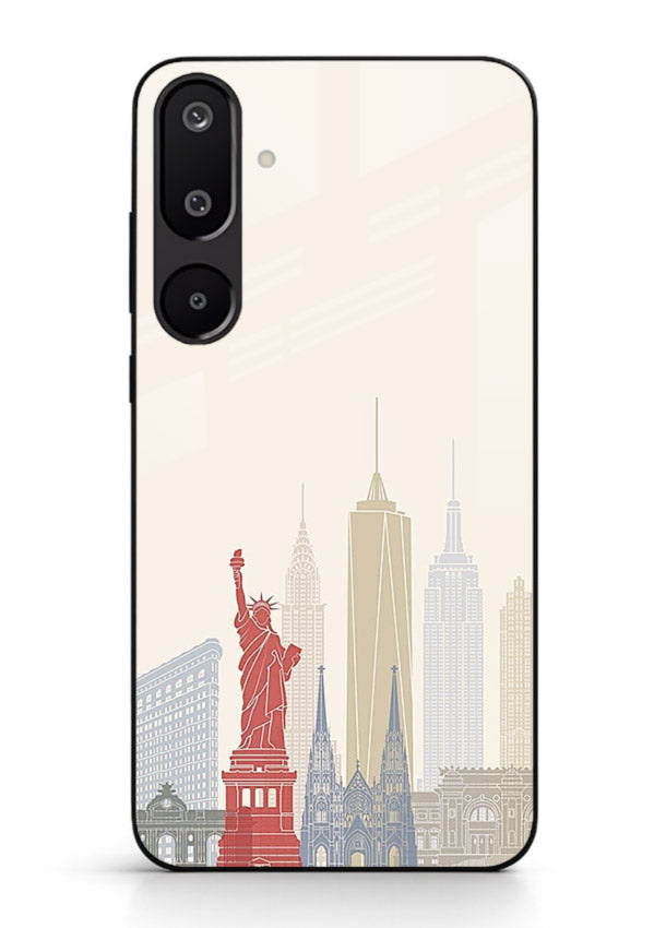 City Landmarks Sketch world landmark illustration Samsung M16 5G glass back cover