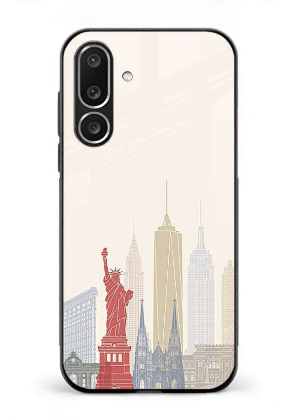 City Landmarks Sketch world landmark illustration Samsung M36 5G glass back cover