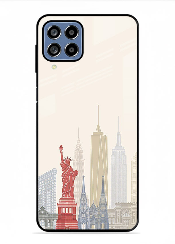 City Landmarks Sketch world landmark illustration Samsung A22 4G glass back cover