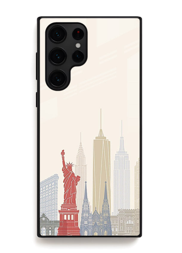 City Landmarks Sketch world landmark illustration Samsung S23 Ultra glass back cover