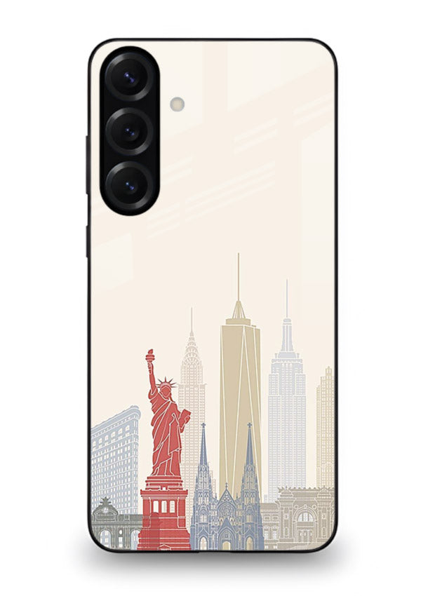 City Landmarks Sketch world landmark illustration Samsung A56 5G glass back cover