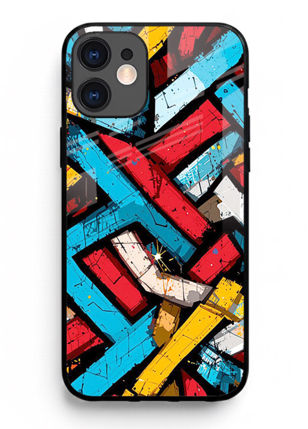 Color Bricks Abstract vibrant brick pattern iphone 12 glass back cover