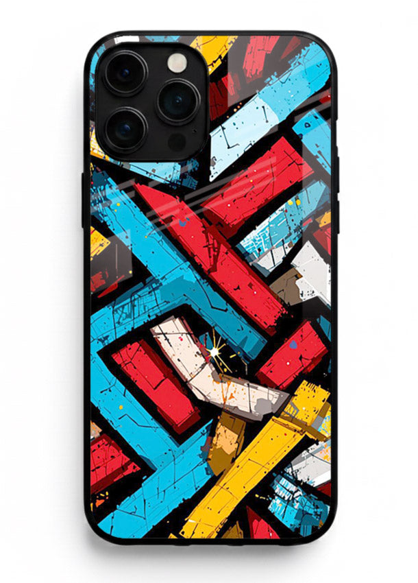 Color Bricks Abstract vibrant brick pattern iphone 14 pro glass back cover