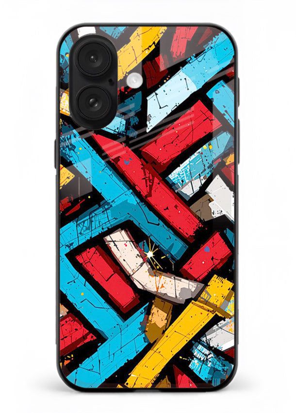 Color Bricks Abstract vibrant brick pattern iphone 18 glass back cover