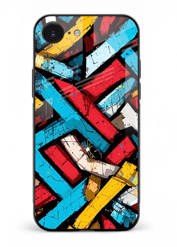 Color Bricks Abstract vibrant brick pattern iphone 16e glass back cover
