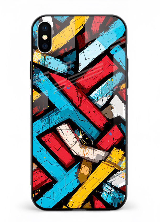 Color Bricks Abstract vibrant brick pattern iphone x glass back cover