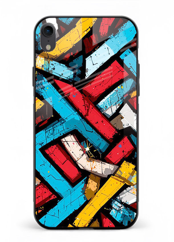Color Bricks Abstract vibrant brick pattern iphone xr glass back cover
