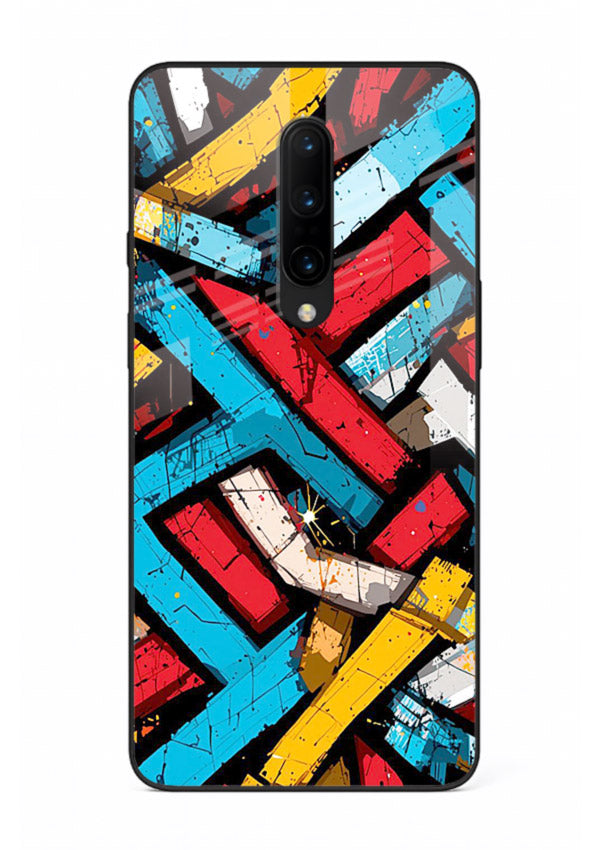 Color Bricks Abstract vibrant brick pattern OnePlus 8 glass back cover