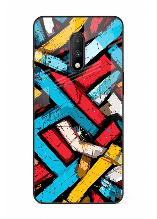 Color Bricks Abstract vibrant brick pattern OnePlus 7 glass back cover
