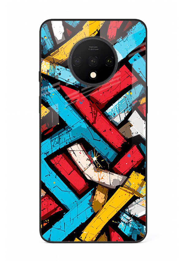 Color Bricks Abstract vibrant brick pattern OnePlus 7T glass back cover