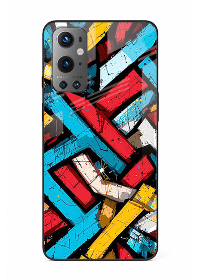 Color Bricks Abstract vibrant brick pattern OnePlus 9 glass back cover