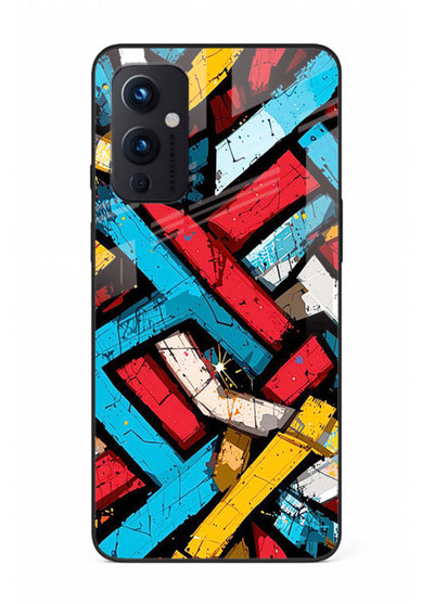 Color Bricks Abstract vibrant brick pattern OnePlus 9 Pro glass back cover