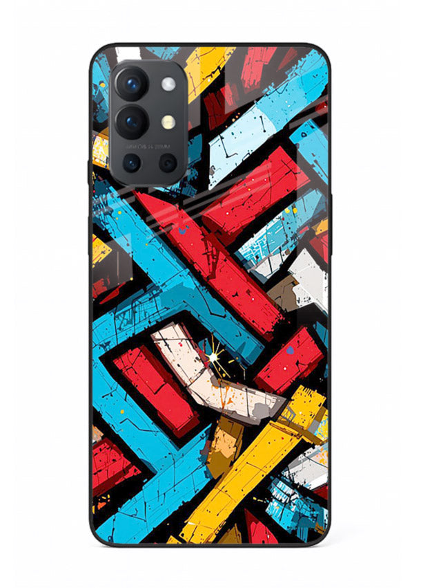 Color Bricks Abstract vibrant brick pattern OnePlus 9R glass back cover