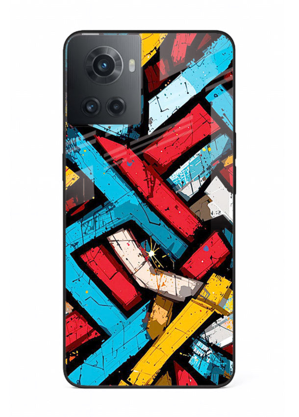 Color Bricks Abstract vibrant brick pattern OnePlus 10R glass back cover