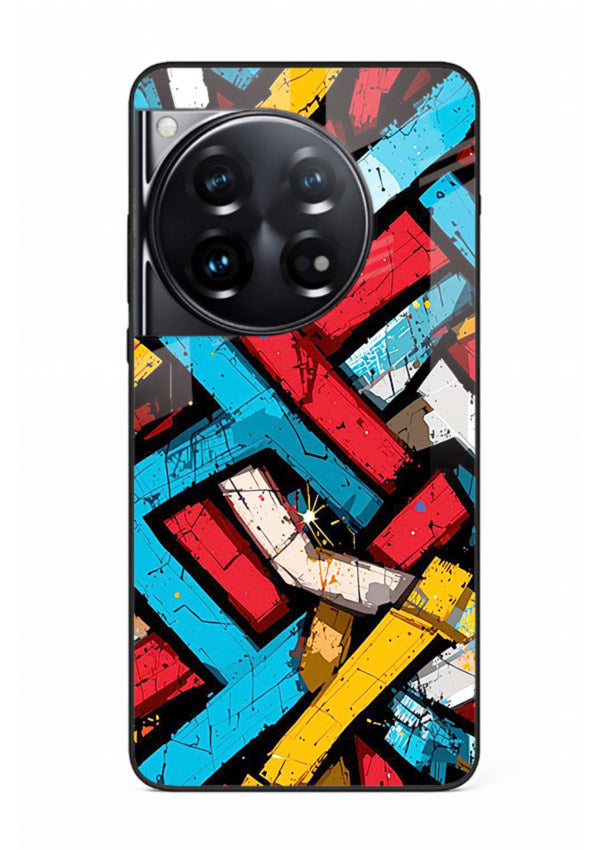 Color Bricks Abstract vibrant brick pattern OnePlus 12 glass back cover