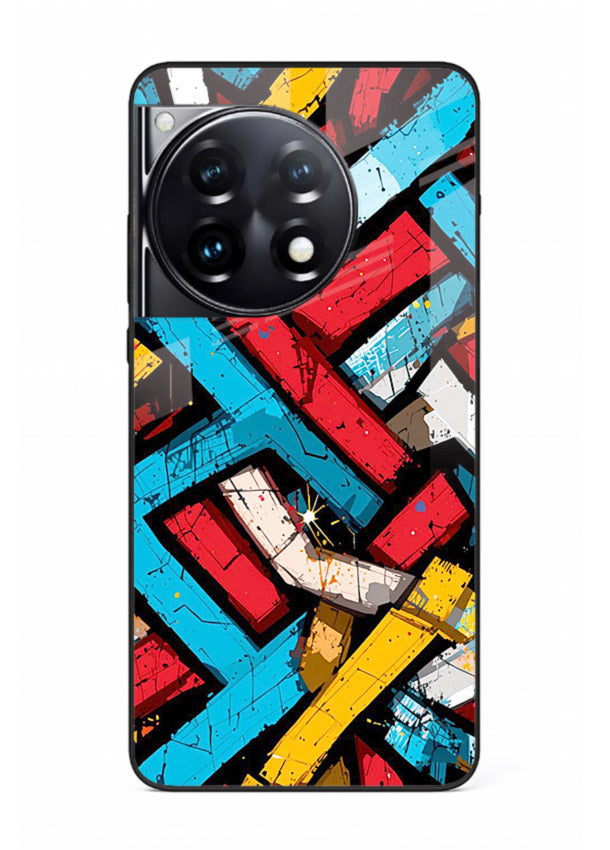Color Bricks Abstract vibrant brick pattern OnePlus 12R glass back cover