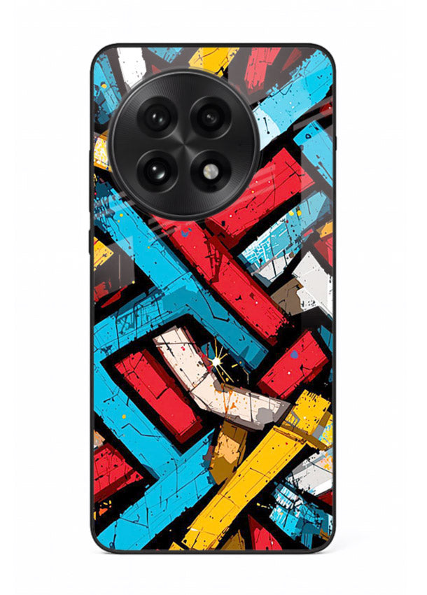 Color Bricks Abstract vibrant brick pattern OnePlus 13R glass back cover