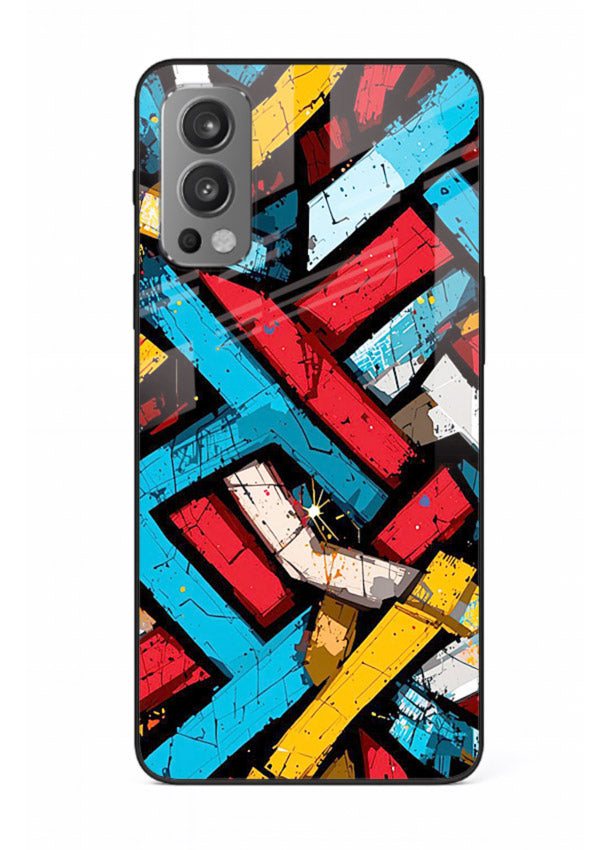 Color Bricks Abstract vibrant brick pattern OnePlus Nord 2 glass back cover