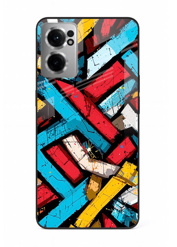 Color Bricks Abstract vibrant brick pattern OnePlus Nord CE2 5G glass back cover