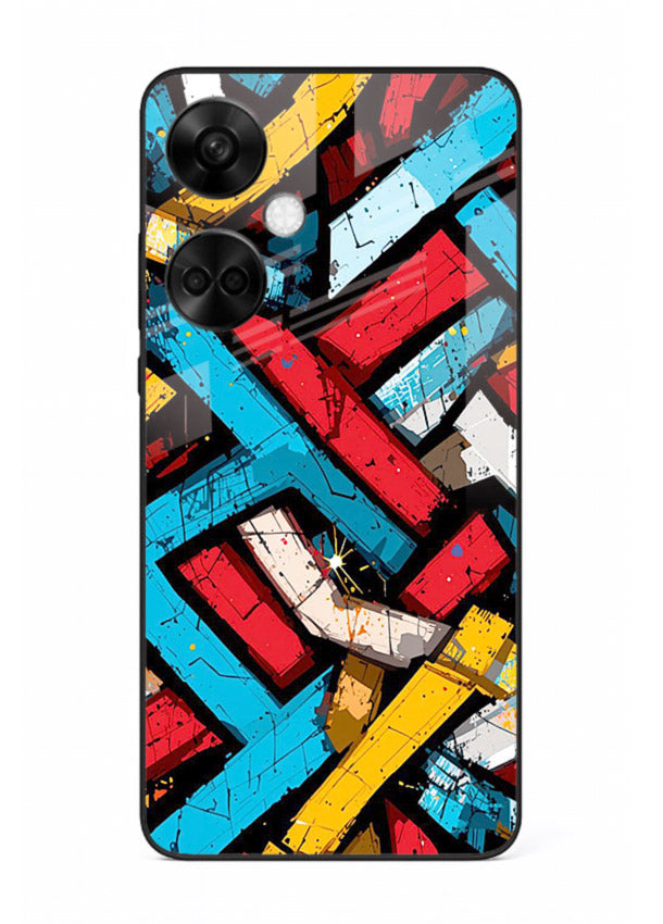 Color Bricks Abstract vibrant brick pattern OnePlus Nord CE3 glass back cover