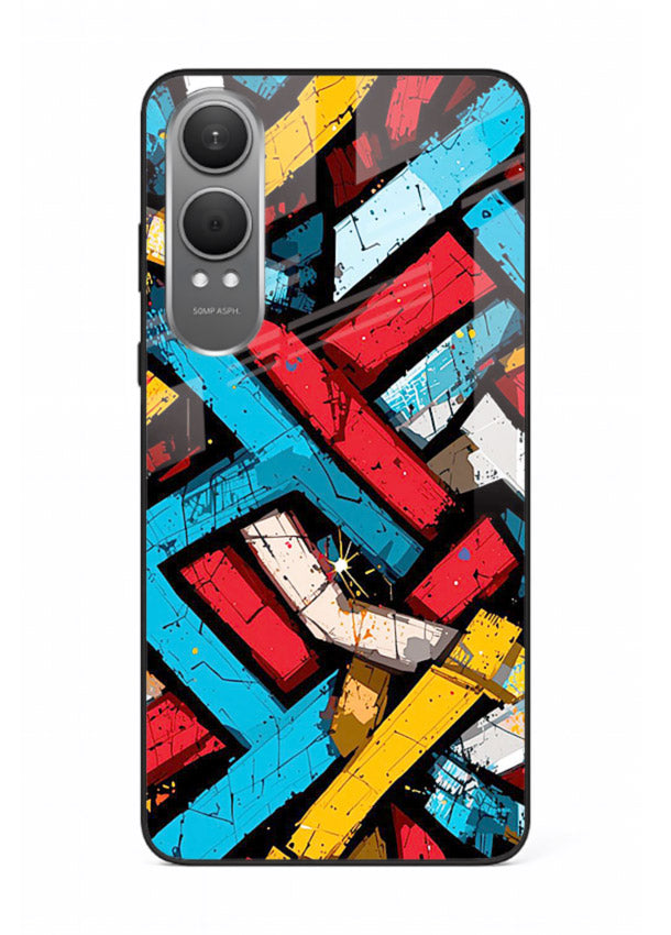 Color Bricks Abstract vibrant brick pattern OnePlus Nord CE4 Lite glass back cover