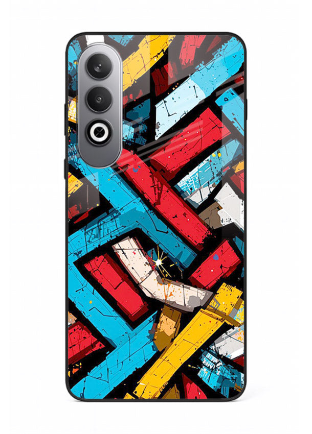 Color Bricks Abstract vibrant brick pattern OnePlus Nord CE4 glass back cover