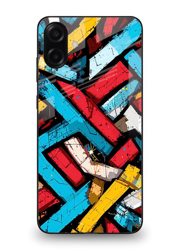 Color Bricks Abstract vibrant brick pattern Samsung M04 glass back cover