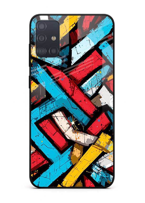 Color Bricks Abstract vibrant brick pattern Samsung A51 glass back cover