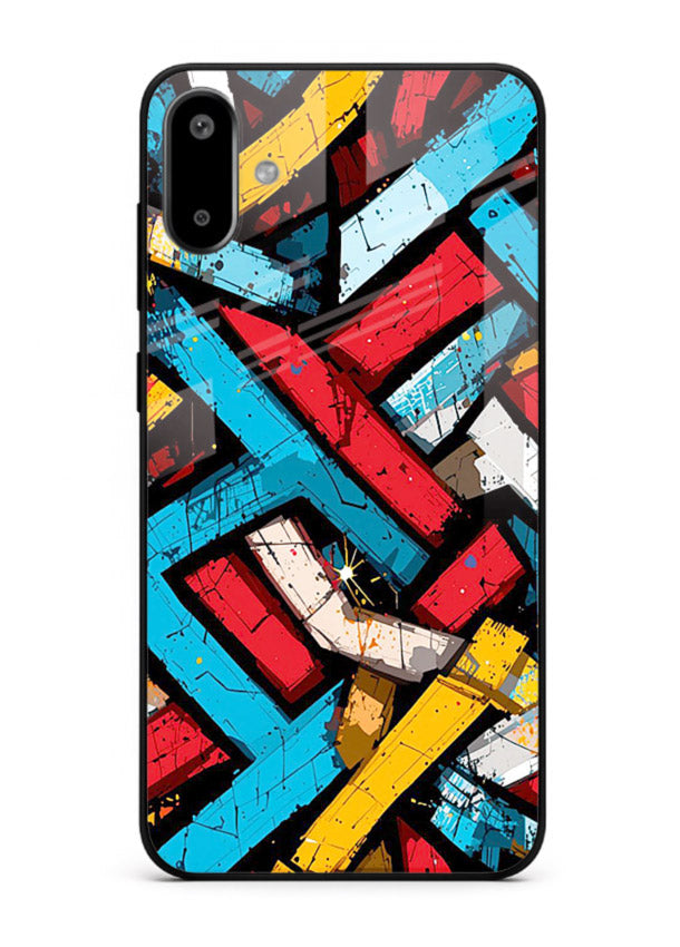 Color Bricks Abstract vibrant brick pattern Samsung F06 5G glass back cover