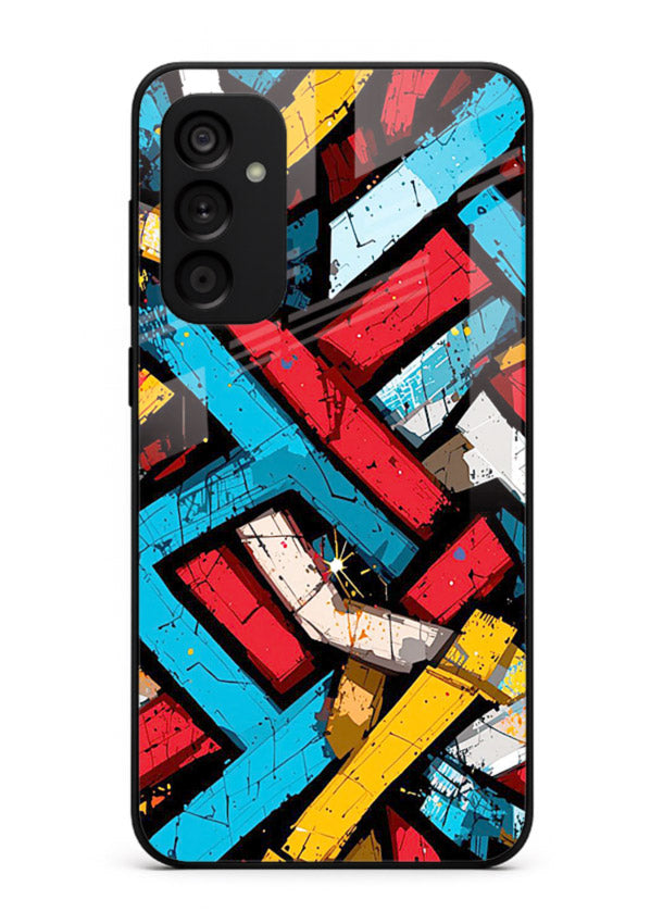 Color Bricks Abstract vibrant brick pattern Samsung M15 5G glass back cover