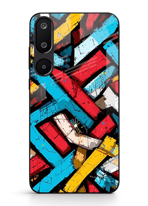 Color Bricks Abstract vibrant brick pattern Samsung F16 5G glass back cover