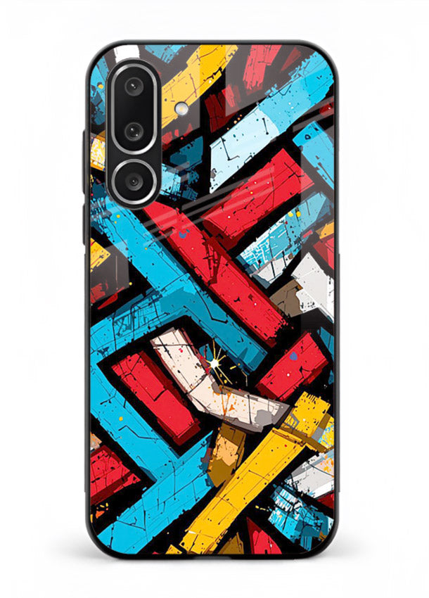 Color Bricks Abstract vibrant brick pattern Samsung M36 5G glass back cover