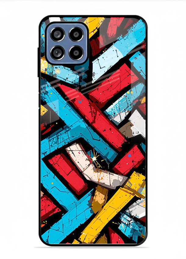 Color Bricks Abstract vibrant brick pattern Samsung F62 glass back cover