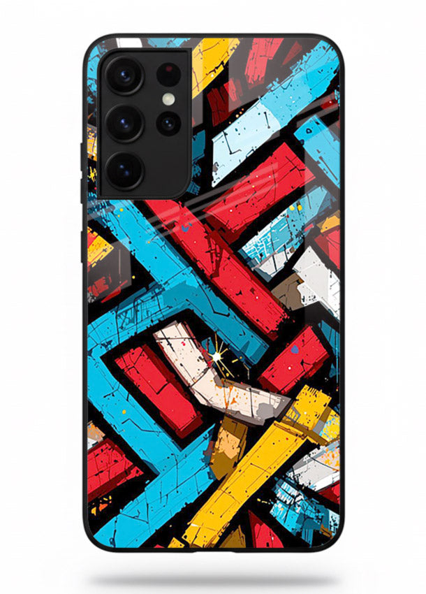 Color Bricks Abstract vibrant brick pattern Samsung S21 Ultra glass back cover