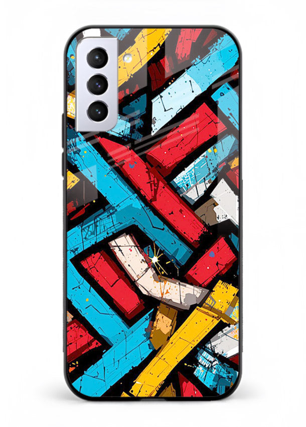 Color Bricks Abstract vibrant brick pattern Samsung S22 glass back cover