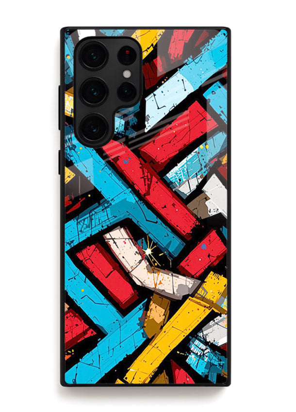 Color Bricks Abstract vibrant brick pattern Samsung S25 Ultra glass back cover