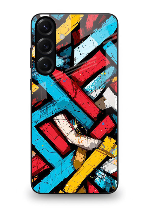 Color Bricks Abstract vibrant brick pattern Samsung A56 5G glass back cover