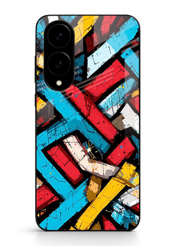 Color Bricks Abstract vibrant brick pattern Samsung S25 Edge glass back cover
