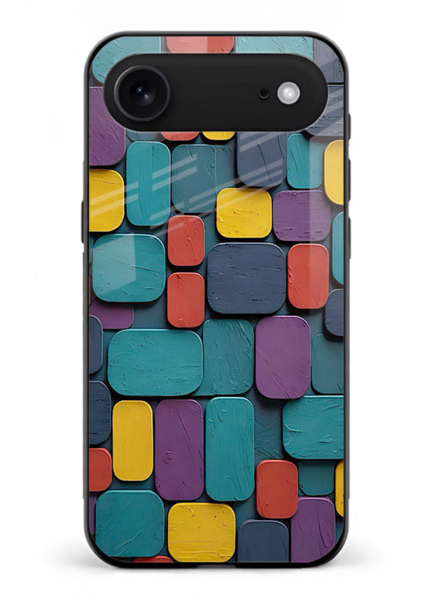 Color Clay Squares earthy square pattern iphone 17 air glass back cover