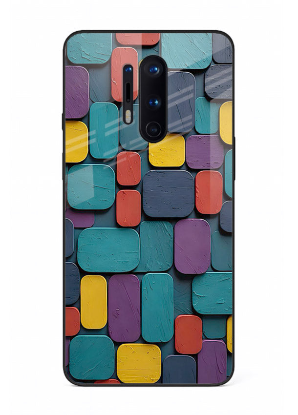 Color Clay Squares earthy square pattern OnePlus 8 Pro glass back cover