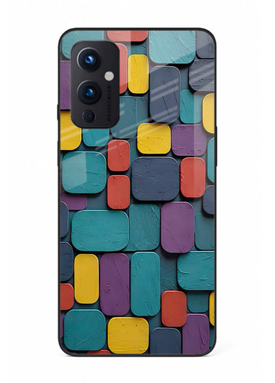 Color Clay Squares earthy square pattern OnePlus 9 Pro glass back cover
