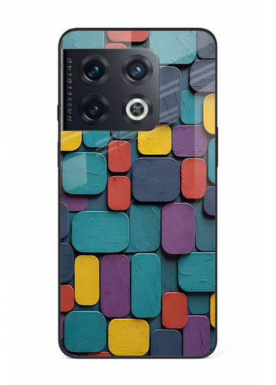 Color Clay Squares earthy square pattern OnePlus 10 Pro glass back cover