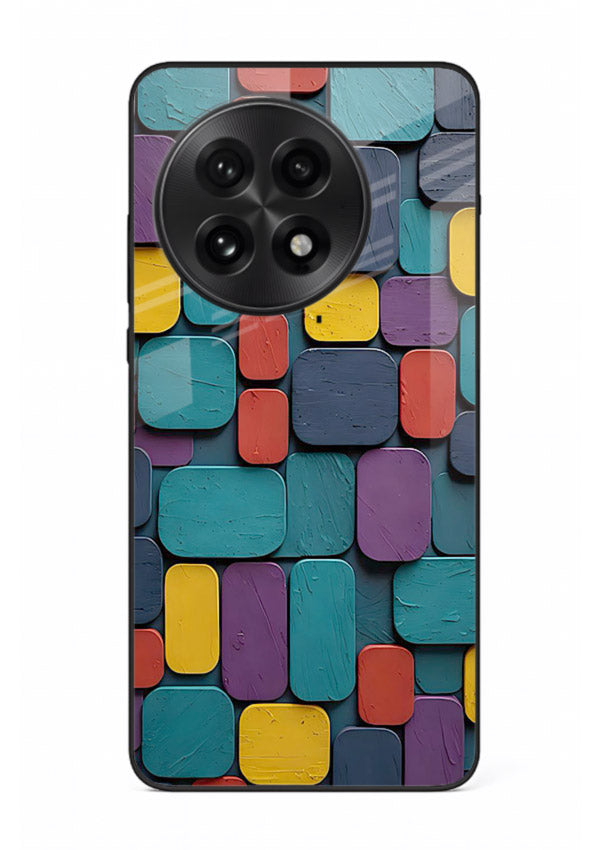Color Clay Squares earthy square pattern OnePlus 13 glass back cover