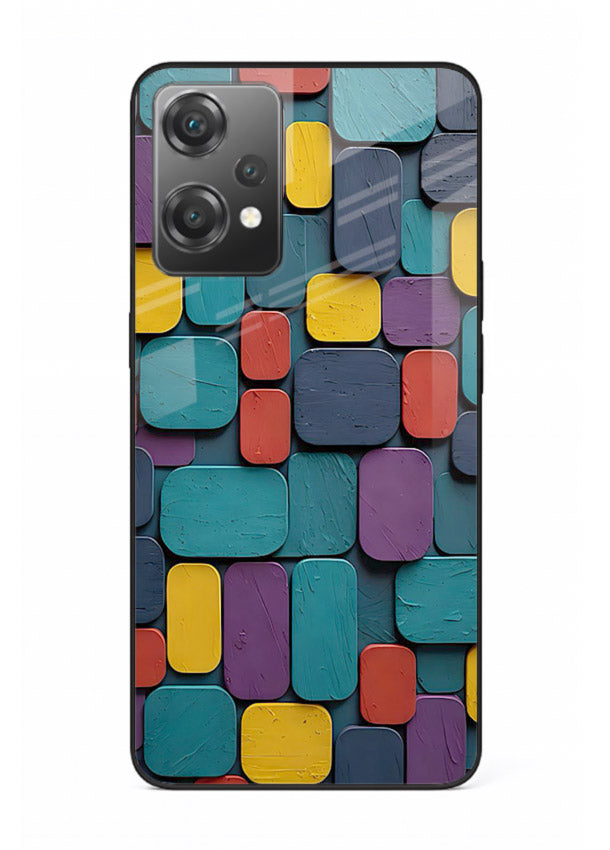 Color Clay Squares earthy square pattern OnePlus Nord CE2 Lite 5G glass back cover