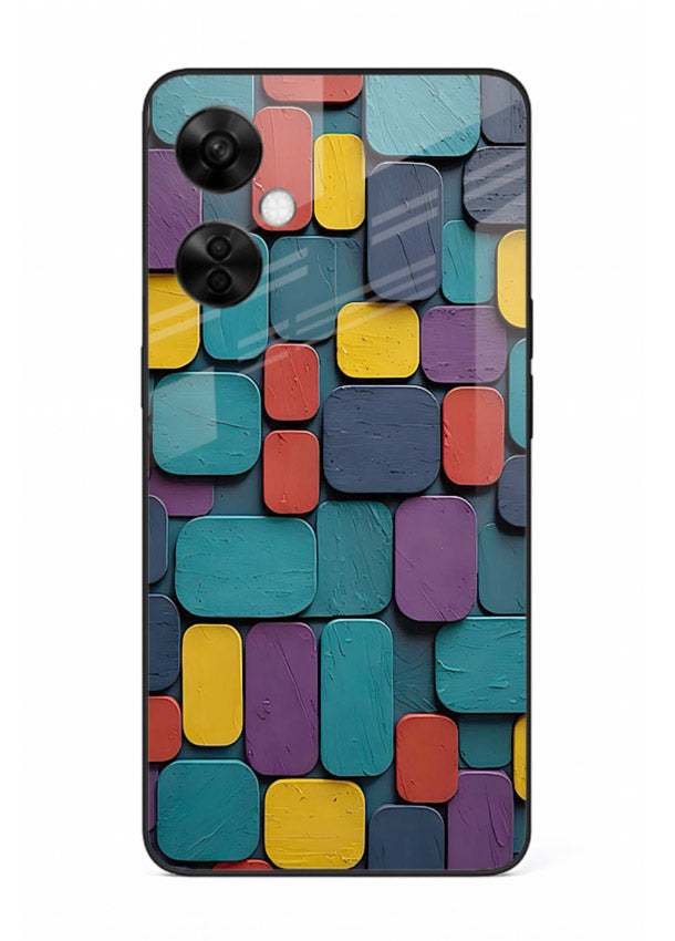 Color Clay Squares earthy square pattern OnePlus Nord CE3 Lite glass back cover