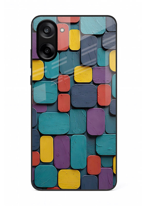 Color Clay Squares earthy square pattern OnePlus Nord CE5 glass back cover