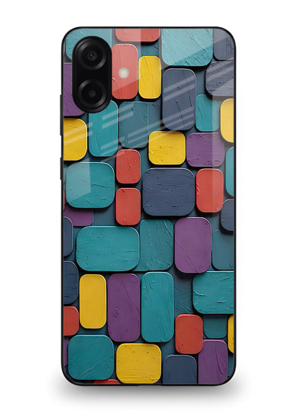 Color Clay Squares earthy square pattern Samsung A07 4G glass back cover
