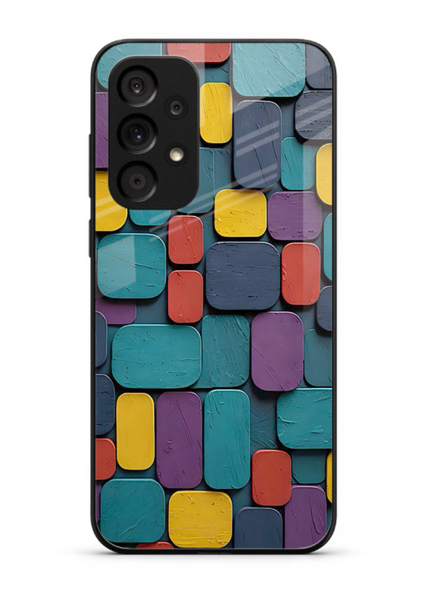 Color Clay Squares earthy square pattern Samsung A53 5G glass back cover