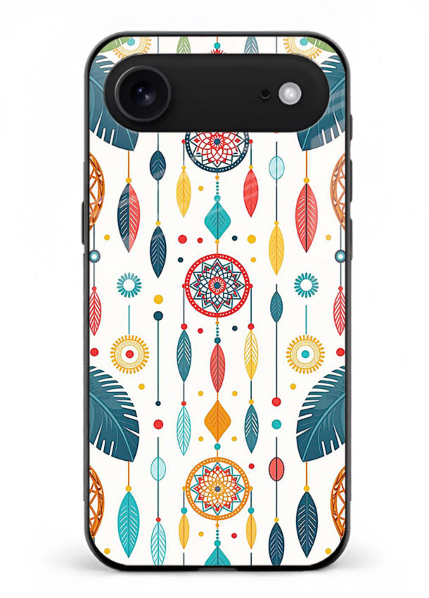 Color Feather Boho pastel feather pattern iphone 17 air glass back cover