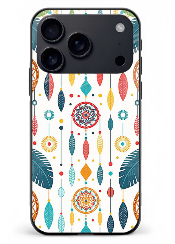 Color Feather Boho pastel feather pattern iphone 18 pro max glass back cover
